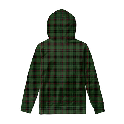 Green Black And Red Tartan Pattern Print Pullover Hoodie