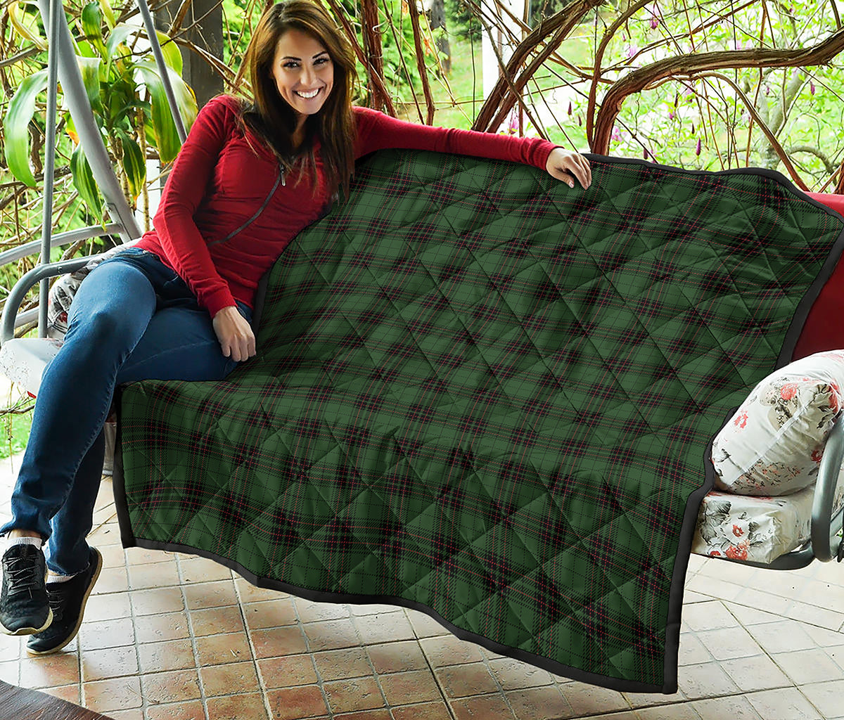 Green Black And Red Tartan Pattern Print Quilt