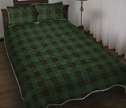 Green Black And Red Tartan Pattern Print Quilt Bed Set