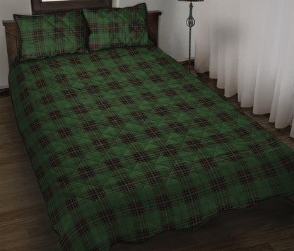 Green Black And Red Tartan Pattern Print Quilt Bed Set