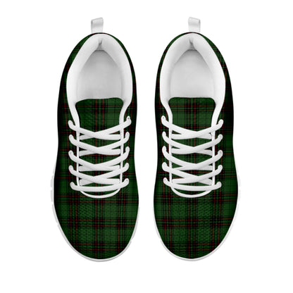 Green Black And Red Tartan Pattern Print White Sneakers