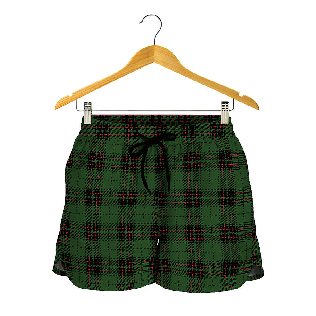 Green Black And Red Tartan Pattern Print Women's Shorts