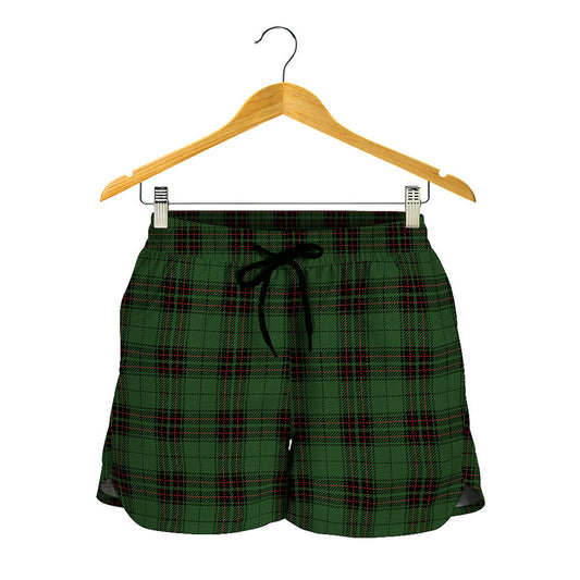 Green Black And Red Tartan Pattern Print Women's Shorts