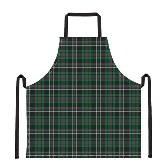 Green Black And White Tartan Print Apron