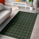 Green Black And White Tartan Print Area Rug