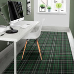 Green Black And White Tartan Print Area Rug
