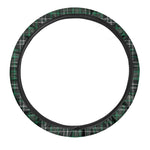 Green Black And White Tartan Print Car Steering Wheel Cover