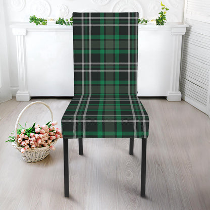 Green Black And White Tartan Print Dining Chair Slipcover