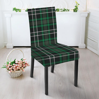 Green Black And White Tartan Print Dining Chair Slipcover