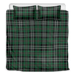 Green Black And White Tartan Print Duvet Cover Bedding Set