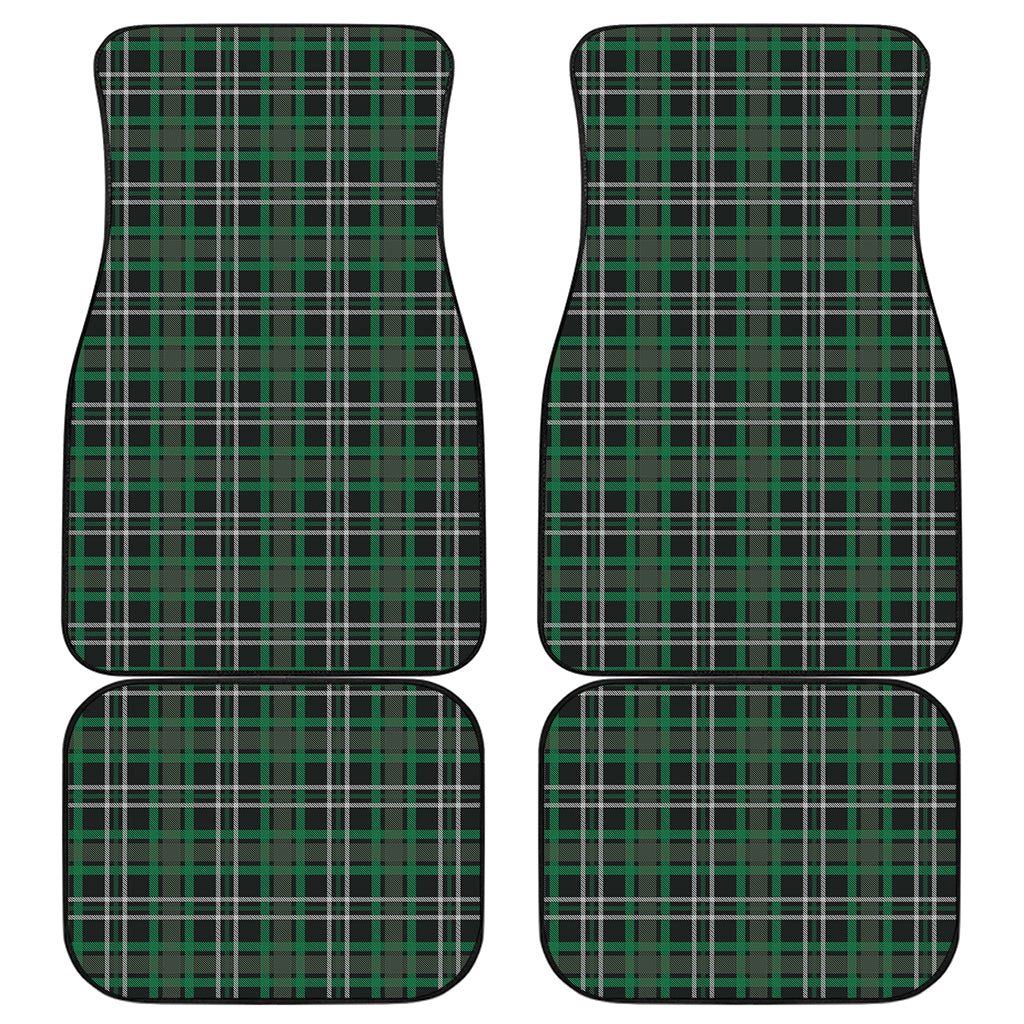 Green Black And White Tartan Print Front and Back Car Floor Mats
