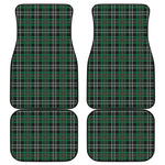 Green Black And White Tartan Print Front and Back Car Floor Mats