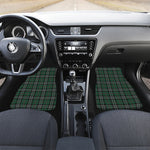 Green Black And White Tartan Print Front and Back Car Floor Mats