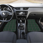 Green Black And White Tartan Print Front Car Floor Mats