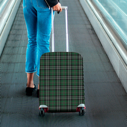Green Black And White Tartan Print Luggage Cover