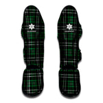 Green Black And White Tartan Print Muay Thai Shin Guard