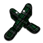 Green Black And White Tartan Print Muay Thai Shin Guard