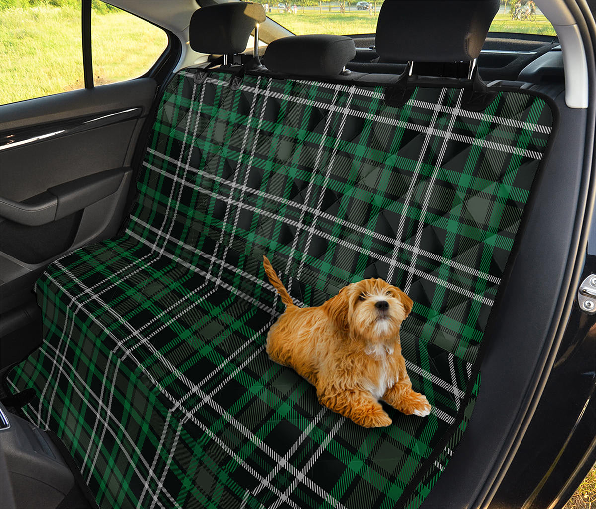 Green Black And White Tartan Print Pet Car Back Seat Cover