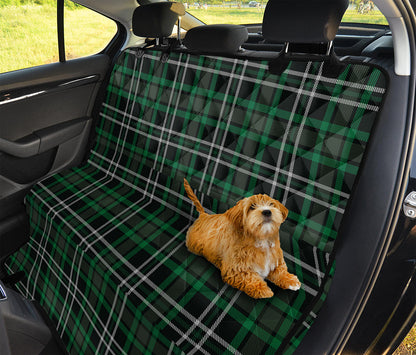 Green Black And White Tartan Print Pet Car Back Seat Cover