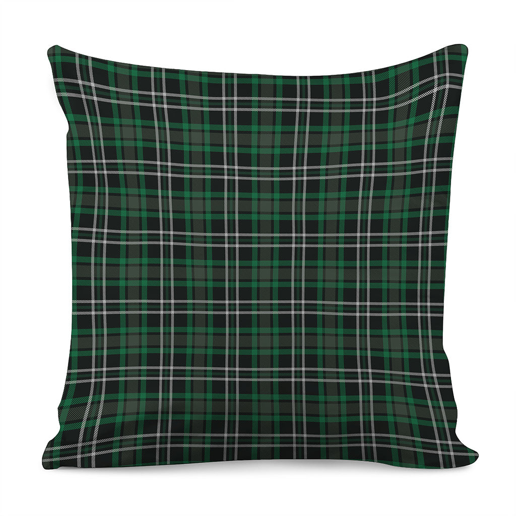 Green Black And White Tartan Print Pillow Cover