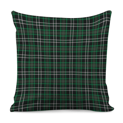 Green Black And White Tartan Print Pillow Cover
