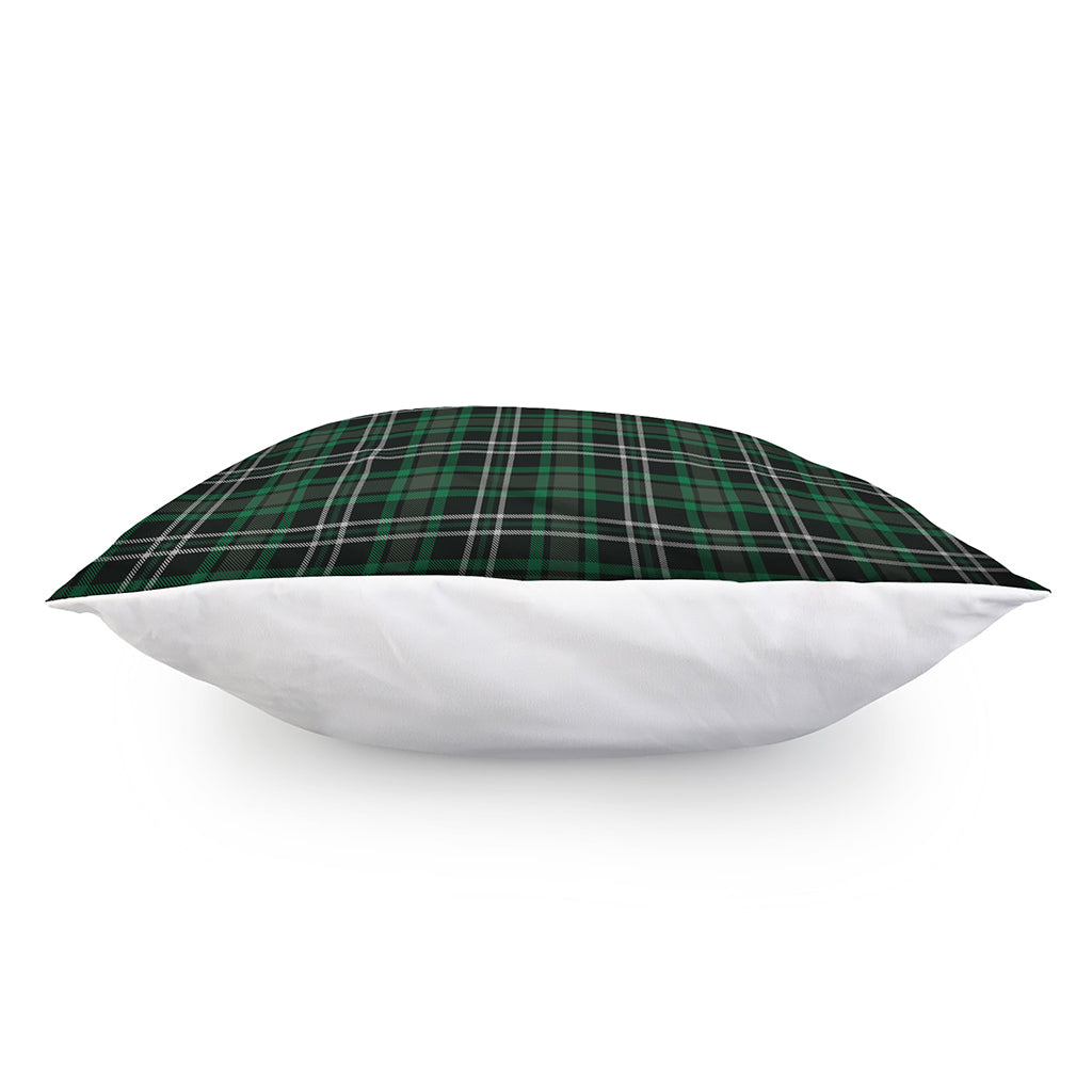 Green Black And White Tartan Print Pillow Cover