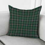 Green Black And White Tartan Print Pillow Cover