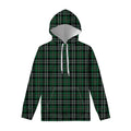 Green Black And White Tartan Print Pullover Hoodie