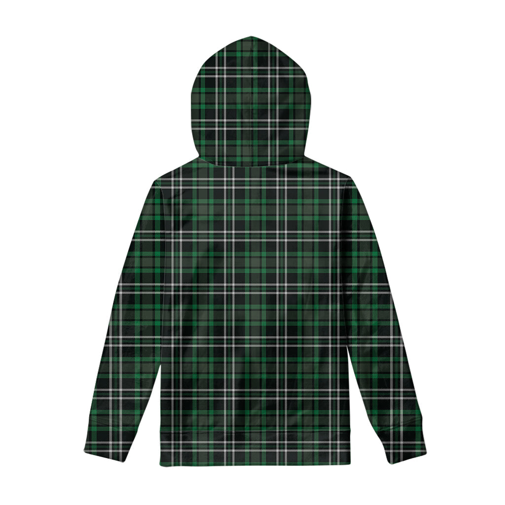 Green Black And White Tartan Print Pullover Hoodie