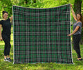 Green Black And White Tartan Print Quilt