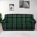 Green Black And White Tartan Print Sofa Cover
