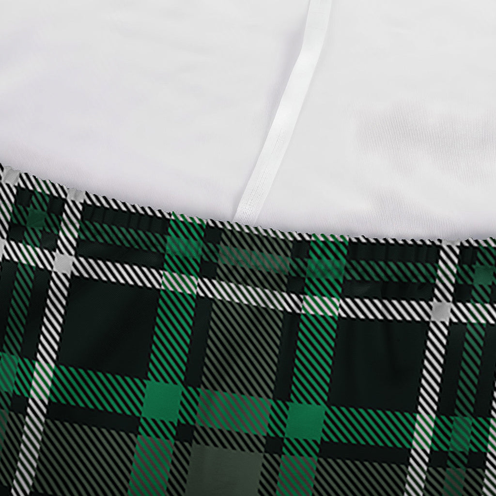 Green Black And White Tartan Print Sofa Cover