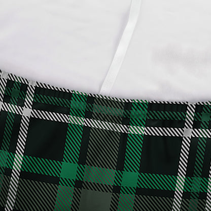Green Black And White Tartan Print Sofa Cover