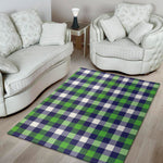 Green Blue And White Buffalo Plaid Print Area Rug