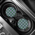Green Blue And White Buffalo Plaid Print Car Coasters