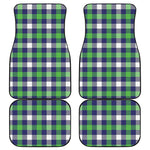 Green Blue And White Buffalo Plaid Print Front and Back Car Floor Mats