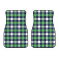 Green Blue And White Buffalo Plaid Print Front Car Floor Mats