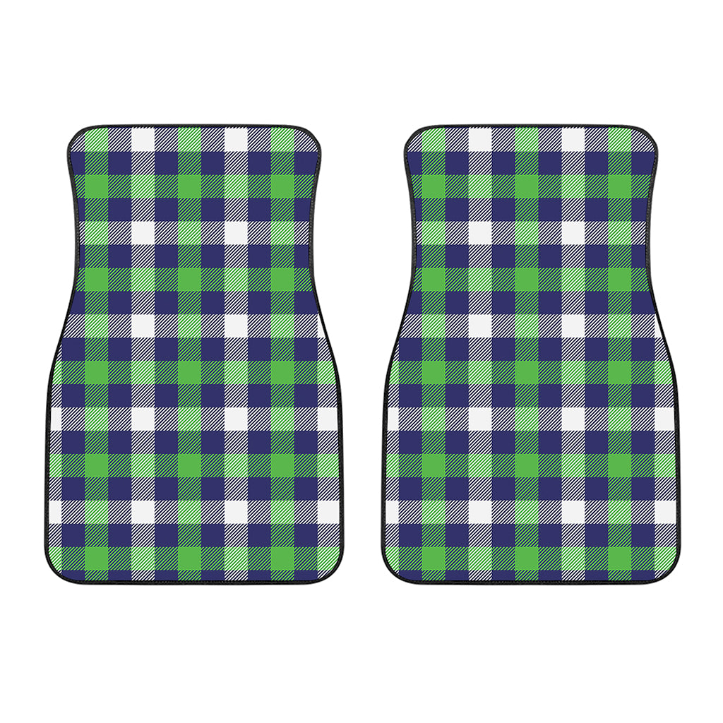 Green Blue And White Buffalo Plaid Print Front Car Floor Mats