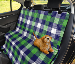 Green Blue And White Buffalo Plaid Print Pet Car Back Seat Cover