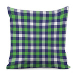 Green Blue And White Buffalo Plaid Print Pillow Cover