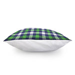 Green Blue And White Buffalo Plaid Print Pillow Cover