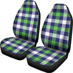 Green Blue And White Buffalo Plaid Print Universal Fit Car Seat Covers