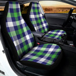 Green Blue And White Buffalo Plaid Print Universal Fit Car Seat Covers
