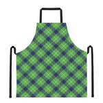 Green Blue And White Plaid Pattern Print Apron