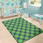 Green Blue And White Plaid Pattern Print Area Rug