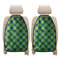 Green Blue And White Plaid Pattern Print Car Seat Organizers