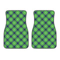 Green Blue And White Plaid Pattern Print Front Car Floor Mats