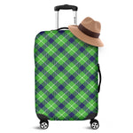 Green Blue And White Plaid Pattern Print Luggage Cover