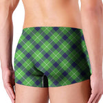 Green Blue And White Plaid Pattern Print Men's Boxer Briefs