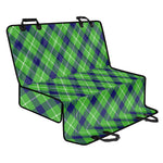 Green Blue And White Plaid Pattern Print Pet Car Back Seat Cover